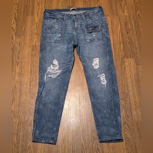 A&F Distressed Utility Jeans 8R Baggy Cargo Bush Pants Aesthetic Jeans E71